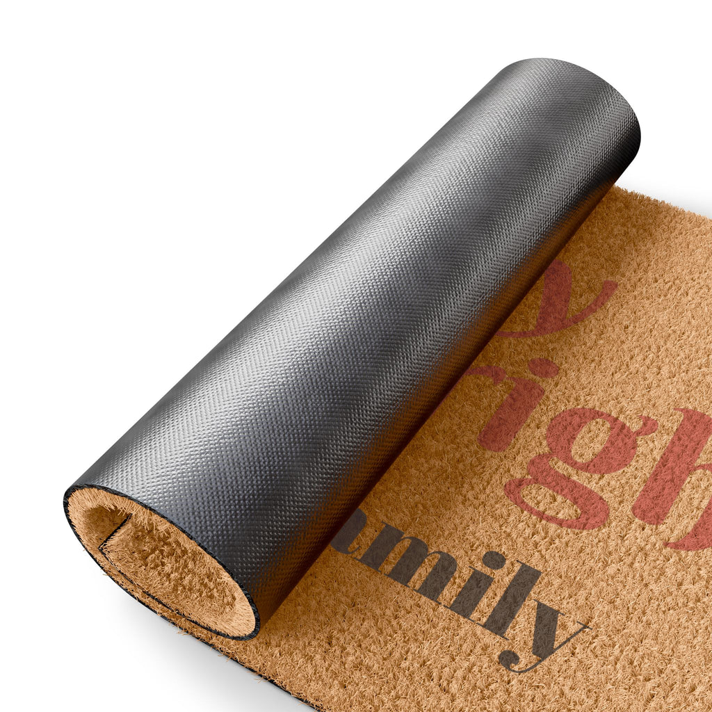 Merry & Bright Personalized Doormat — Custom Family Christmas Welcome Mat