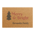 Merry & Bright Personalized Doormat — Custom Family Christmas Welcome Mat