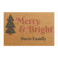 Merry & Bright Personalized Doormat — Custom Family Christmas Welcome Mat