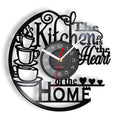 Kitchen-Themed Vinyl Record Wall Clock, 12-Inch, Optional LED Backlight