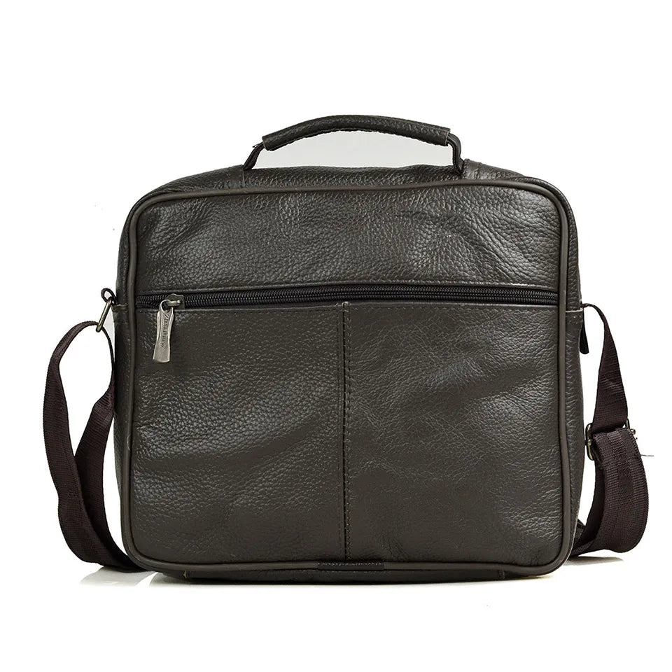 Men's Genuine Leather Messenger Bag with Removable Strap