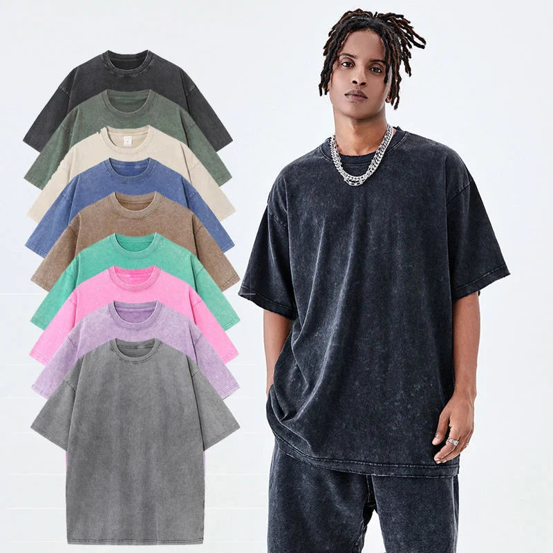 Men’s Oversized 100% Cotton T-Shirt, Vintage Streetwear