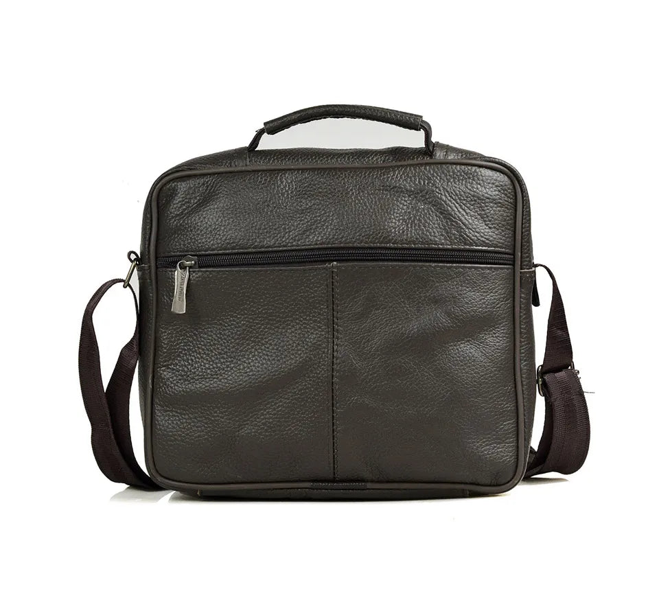 Men's Genuine Leather Messenger Bag with Removable Strap