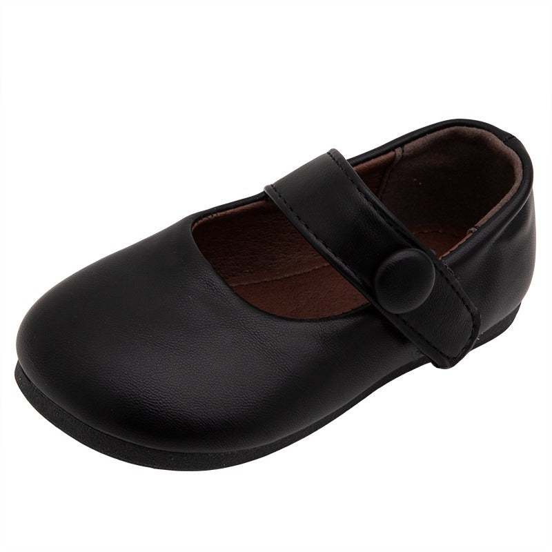 Girls' Princess Shoes with Velcro Closure, Non-Slip Rubber Sole