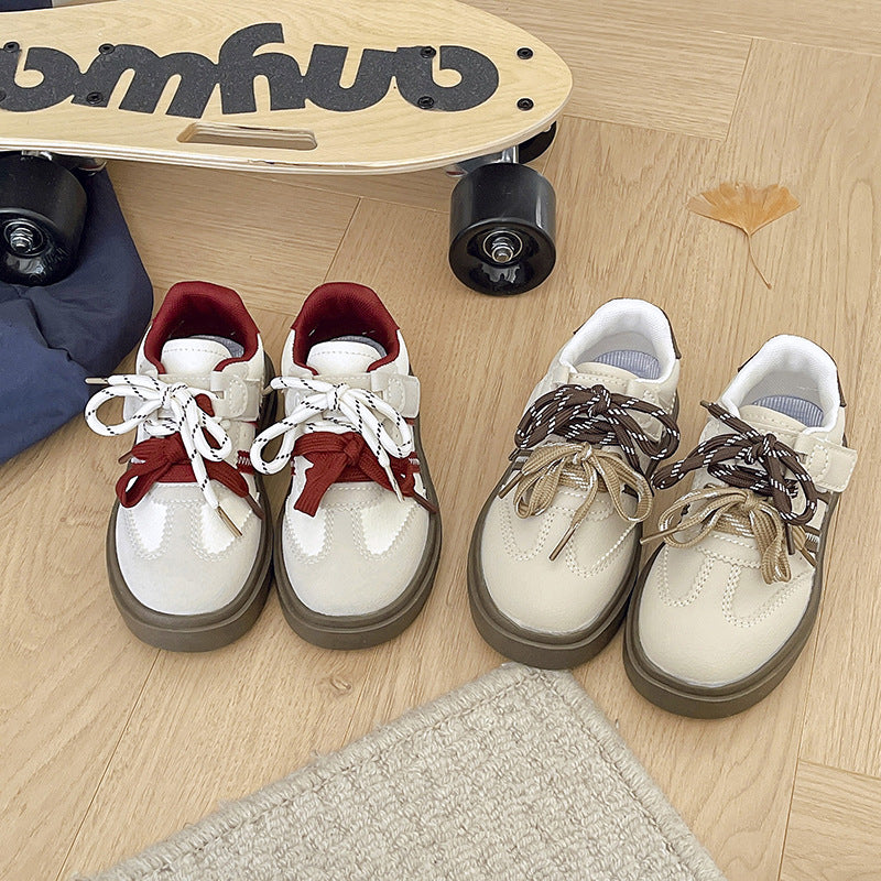 Kids' Casual Sneakers with Velcro Closure, Red or Khaki