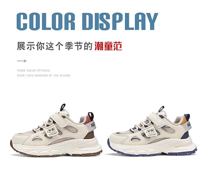 Boys shoes 2025 spring new children's non-slip soft bottom sneaker big boys breathable father shoes spring and autumn