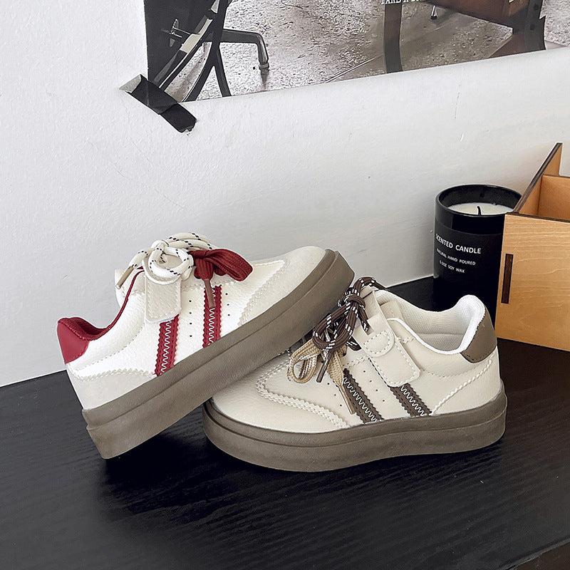 Kids' Casual Sneakers with Velcro Closure, Red or Khaki