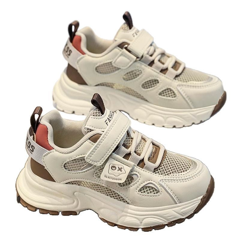 Boys shoes 2025 spring new children's non-slip soft bottom sneaker big boys breathable father shoes spring and autumn