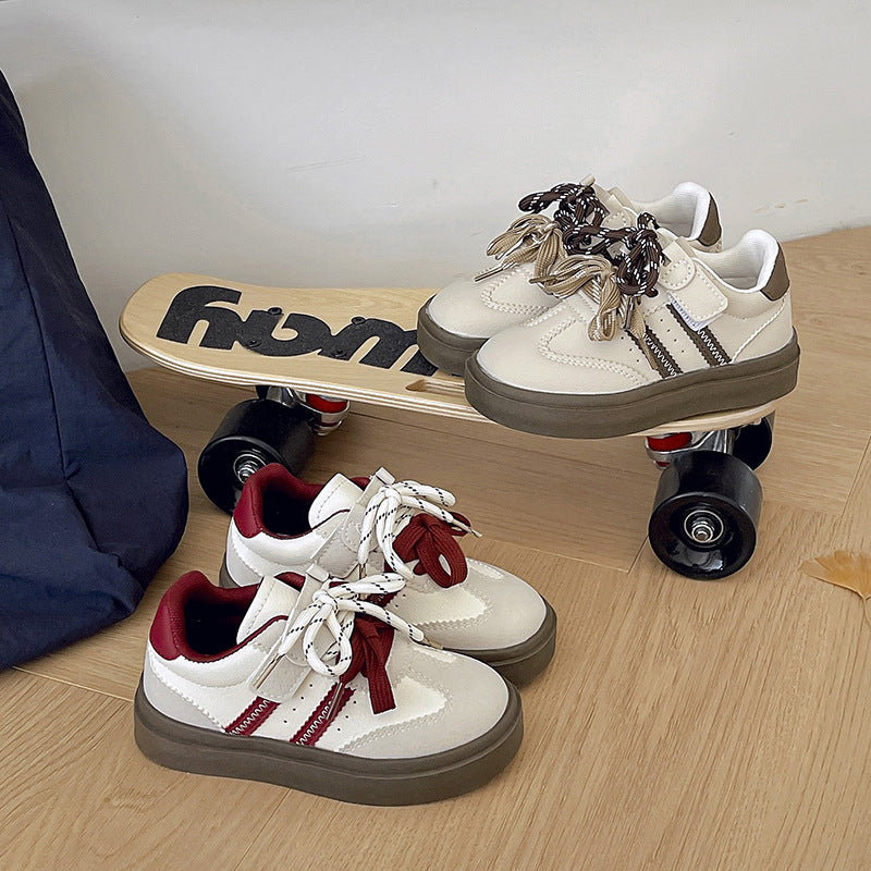 Kids' Casual Sneakers with Velcro Closure, Red or Khaki
