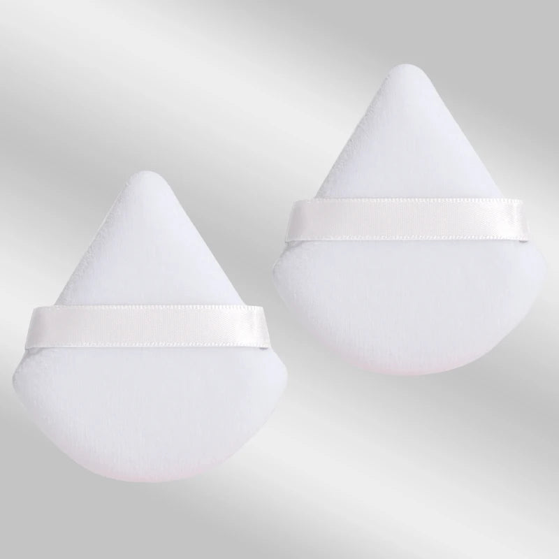 Triangle Velvet Makeup Puffs, 2-Piece Set, 6 cm