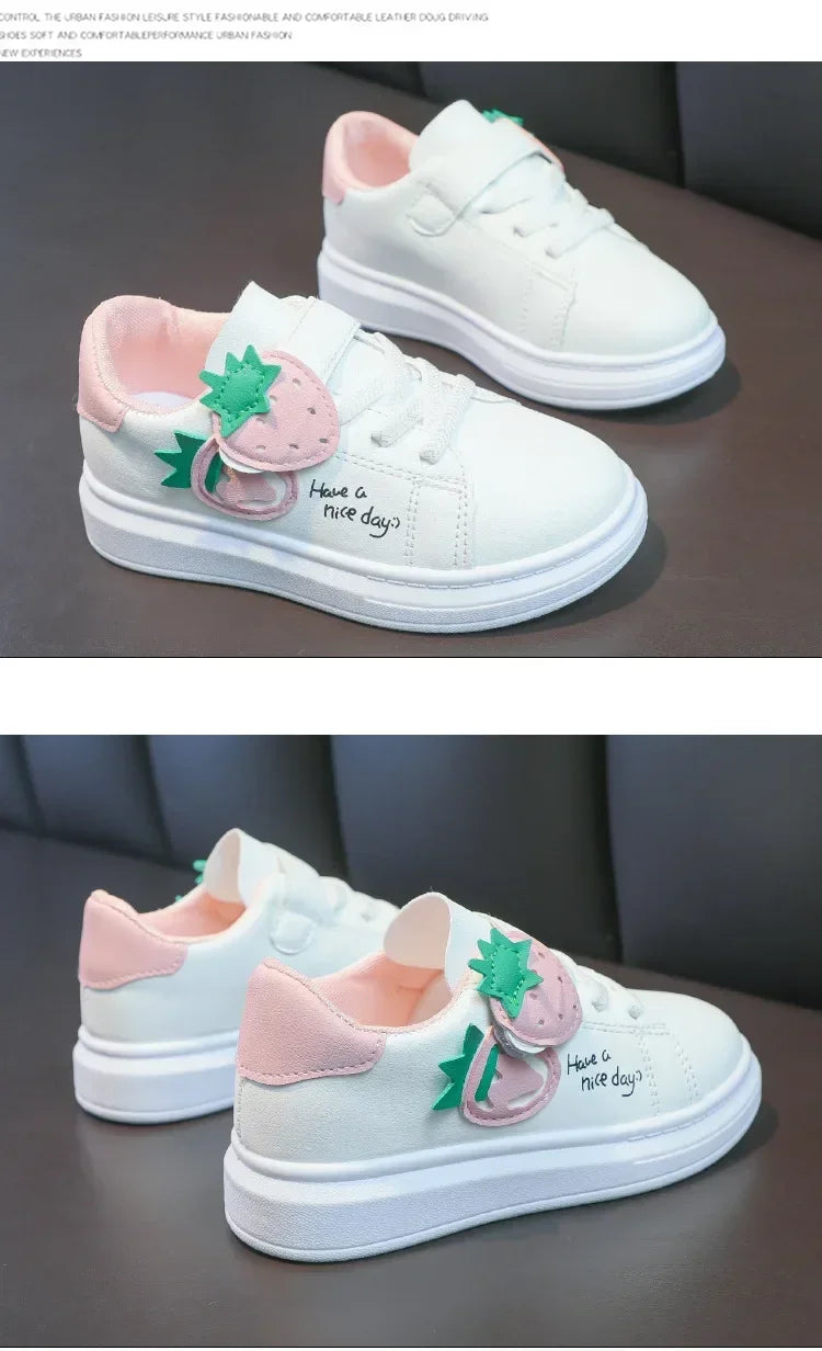 Girls' Casual Sneakers with Hook-and-Loop Closure