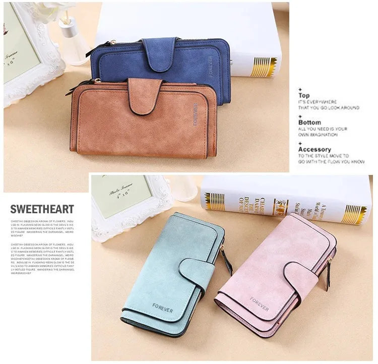 Women's Butterfly Long-Zip PU Wallet