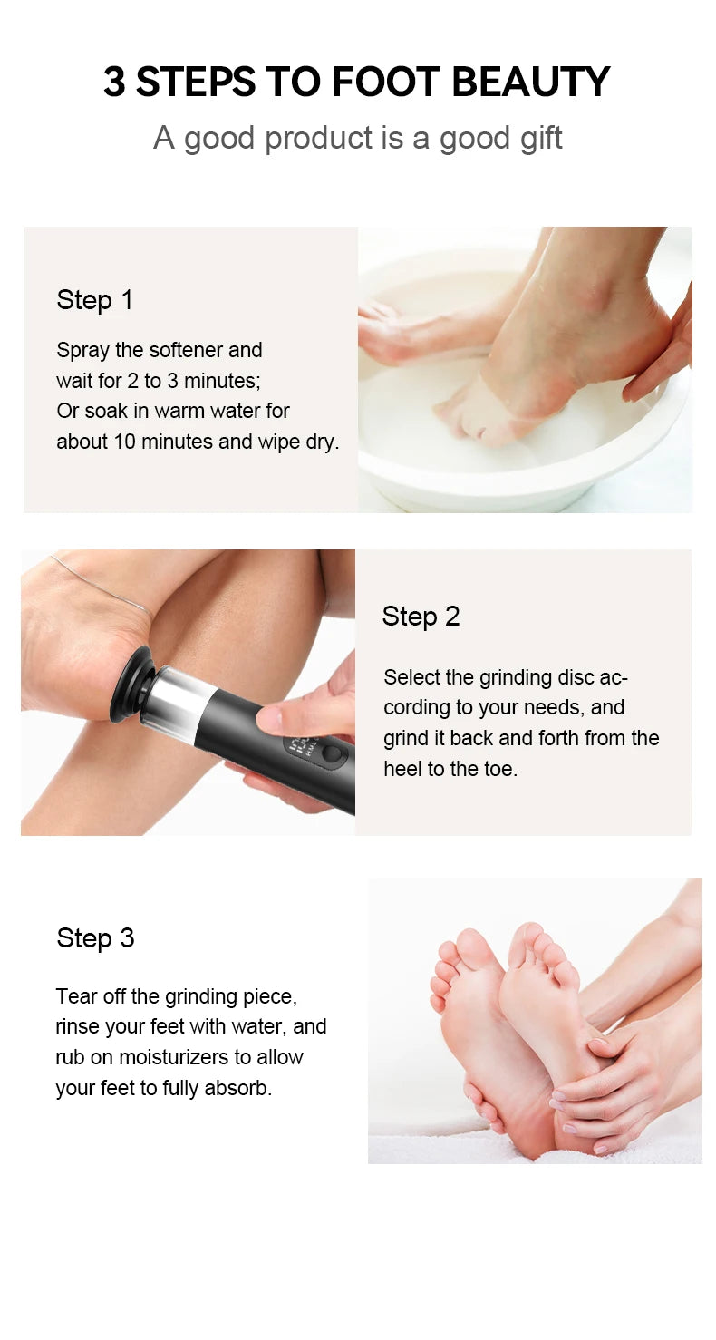 Rechargeable Electric Foot Callus Remover, 9-Level Pedicure Grinder