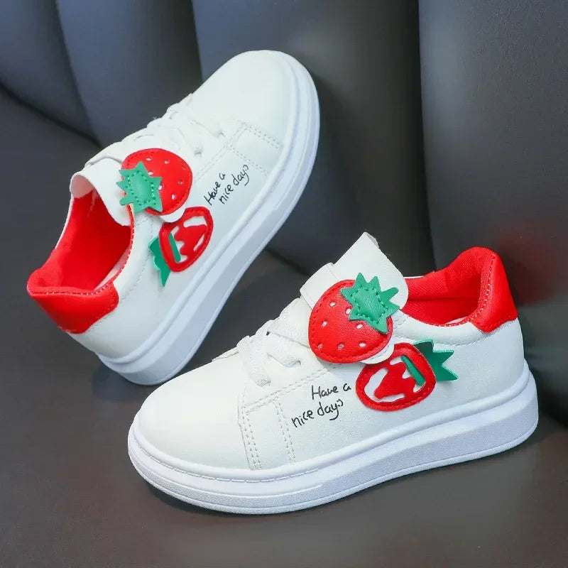 Girls' Casual Sneakers with Hook-and-Loop Closure