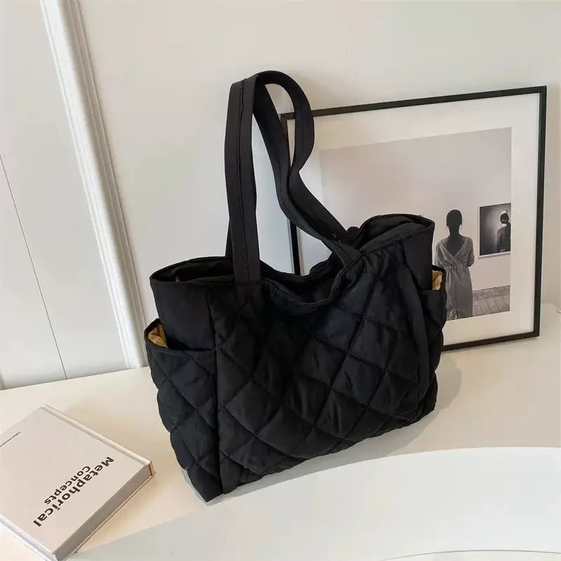 Women's Quilted Nylon Tote Bag