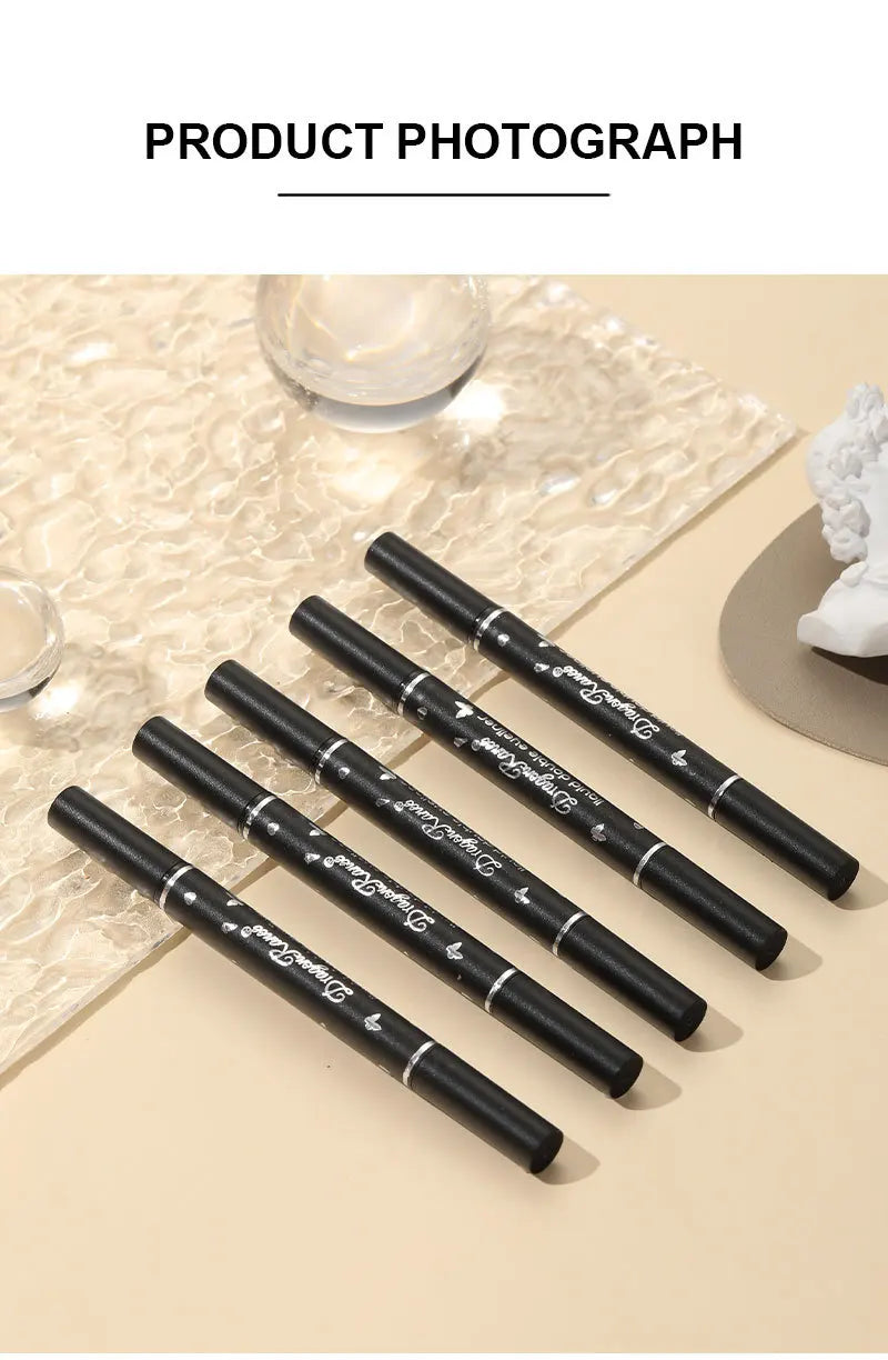 Double-Ended Stamp Eyeliner Pen Waterproof Star Heart Triangle Seal Eye Liner Extension Eye Corner Tail Makeup Quick-Drying