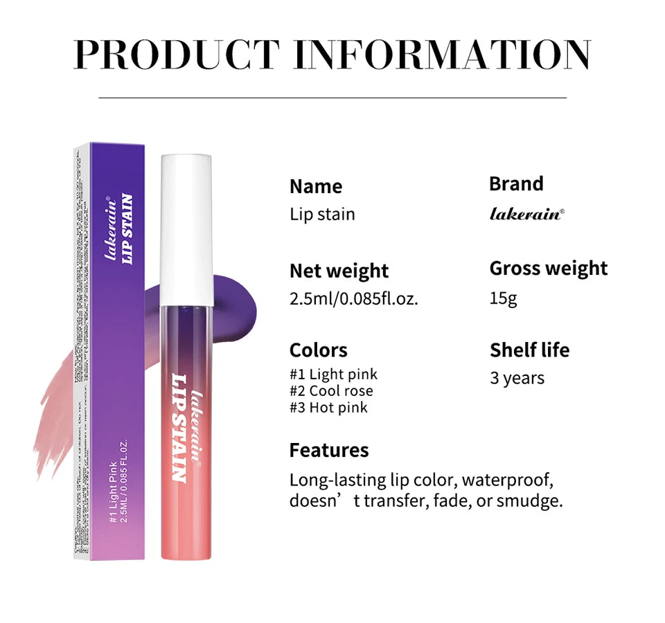 Peel-Off Lip Stain, Matte Lip Tint, 2.5 mL