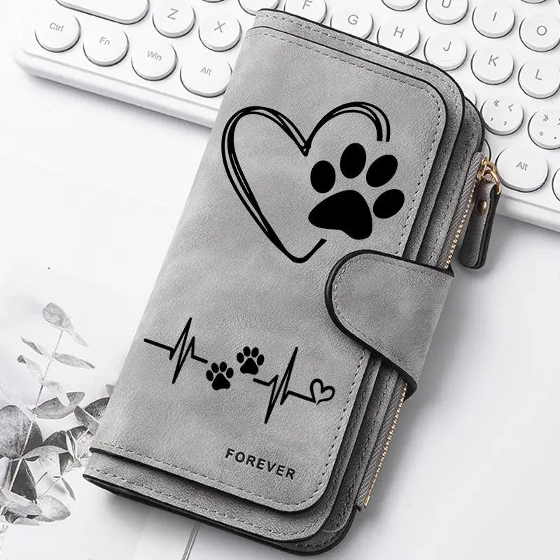 Women's Butterfly Long-Zip PU Wallet