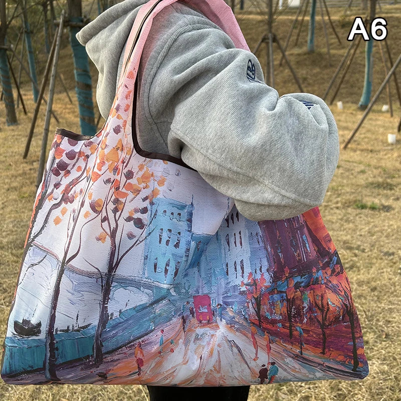 Foldable Nylon Reusable Shopping Tote Bag