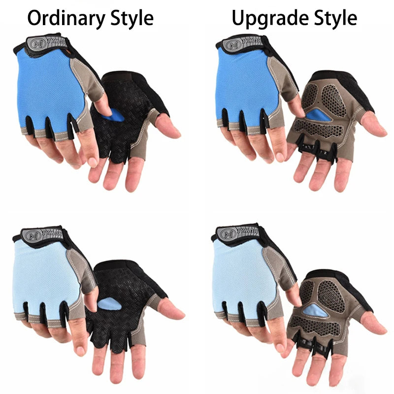 Unisex Breathable Half-Finger Gym Gloves, Anti-Slip Grip, M–XL