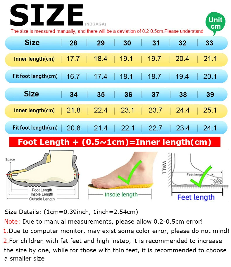Girls' Casual Sneakers, Non-Slip EVA Sole, Sizes 28–39