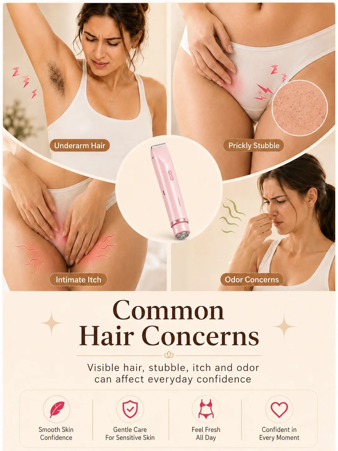 Rechargeable Double-Head Bikini Trimmer for Women