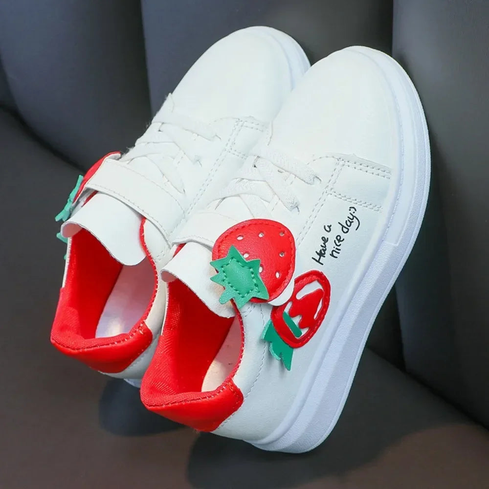 Girls' Casual Sneakers with Hook-and-Loop Closure
