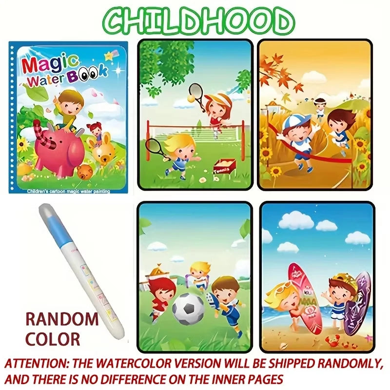 Reusable Coloring Book Magic Water Drawing Book Sensory Early Education for Children