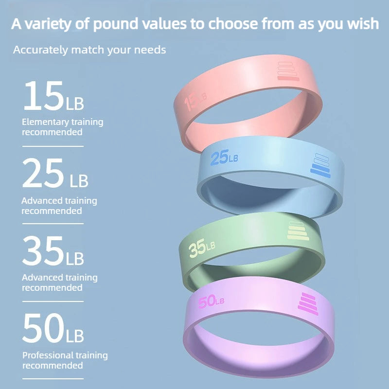 Silicone Resistance Loop Bands, 15–50 lb, Single or 4-Piece Set