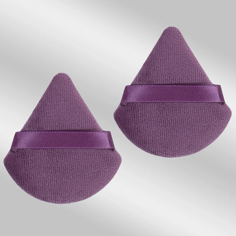 Triangle Velvet Makeup Puffs, 2-Piece Set, 6 cm