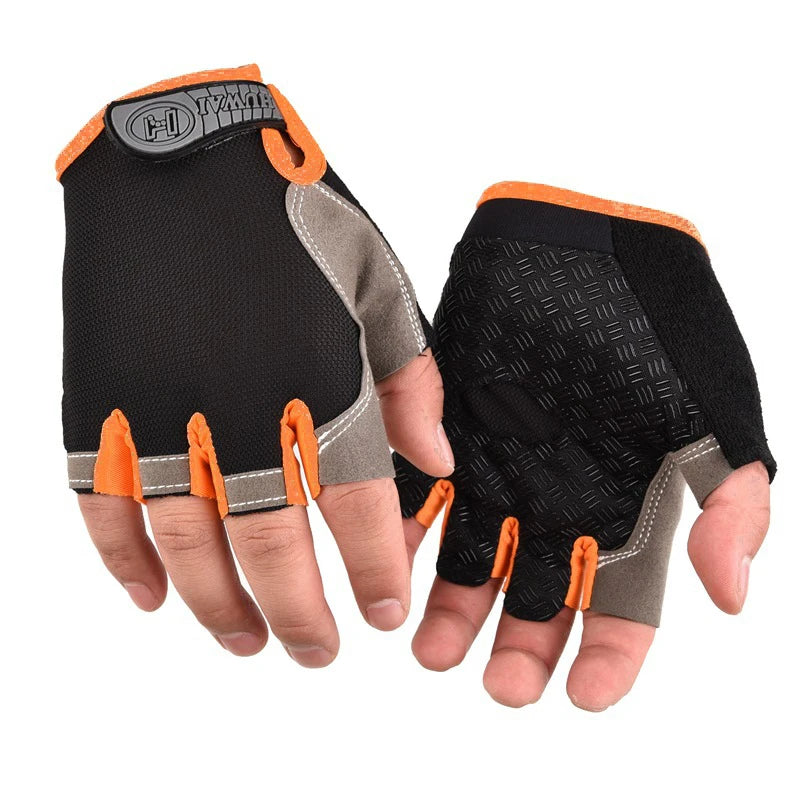 Unisex Breathable Half-Finger Gym Gloves, Anti-Slip Grip, M–XL