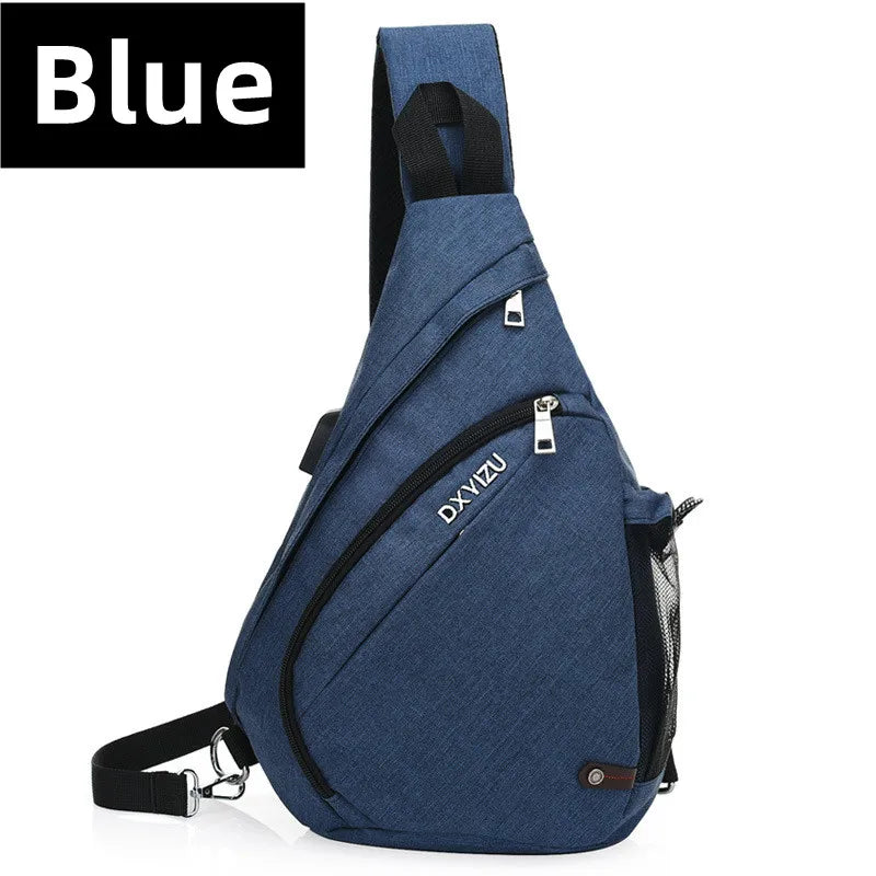 Men's One-Shoulder Sling Backpack with USB Charging Port