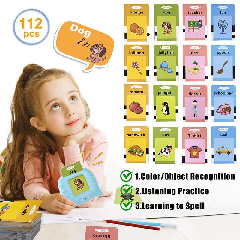 Talking Flash Cards Early Educational Toys Baby Boys Girls Preschool Learning Reading Machine