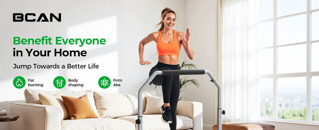 Foldable Mini Trampoline Rebounder with Adjustable Handle, 40 or 48 in