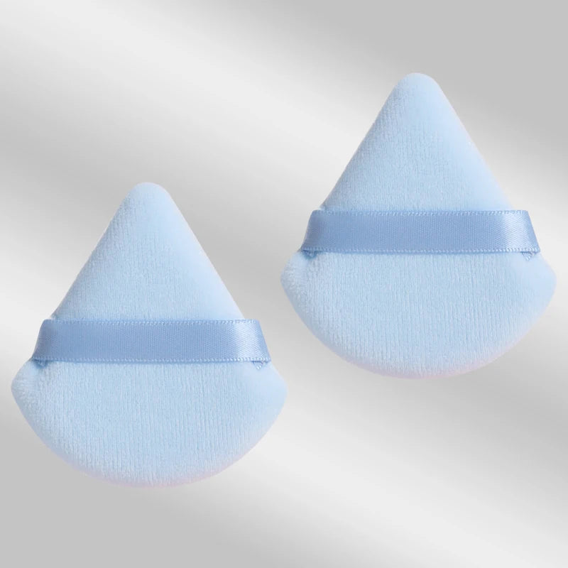 Triangle Velvet Makeup Puffs, 2-Piece Set, 6 cm