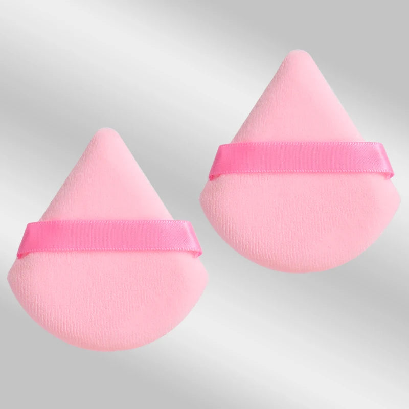 Triangle Velvet Makeup Puffs, 2-Piece Set, 6 cm