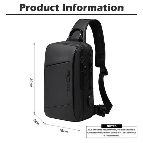 BANGE Oxford One-Shoulder Sling Bag with USB Port