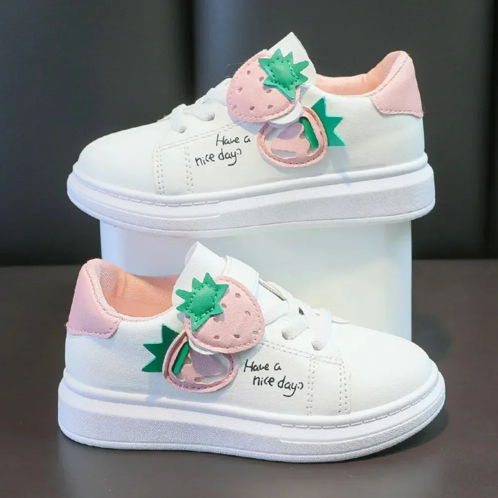 Girls' Casual Sneakers with Hook-and-Loop Closure
