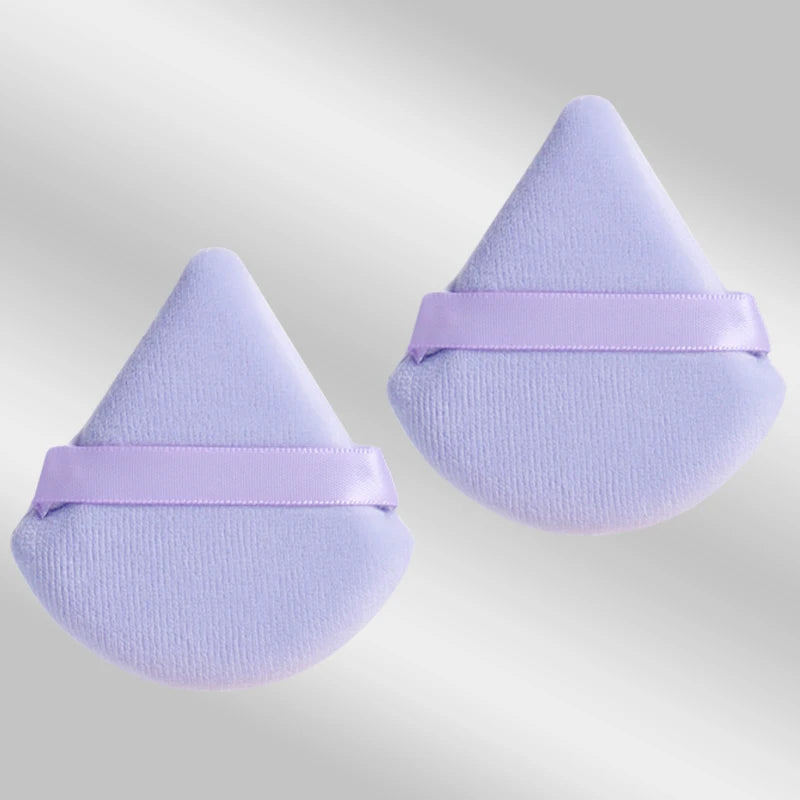 Triangle Velvet Makeup Puffs, 2-Piece Set, 6 cm