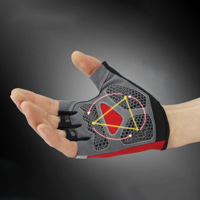 Unisex Breathable Half-Finger Gym Gloves, Anti-Slip Grip, M–XL