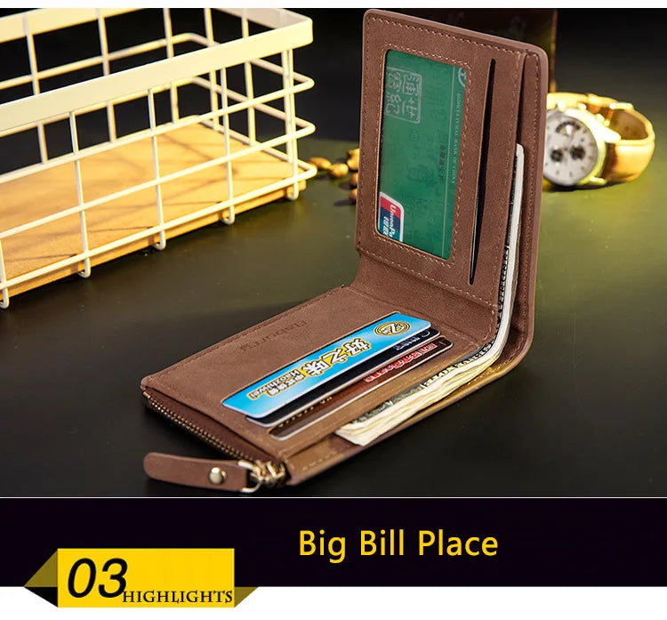 Men's PU Leather Trifold Wallet