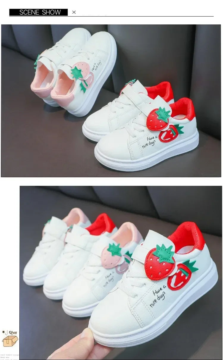 Girls' Casual Sneakers with Hook-and-Loop Closure