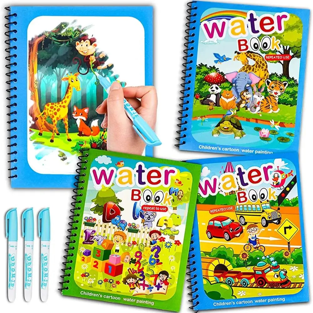 Reusable Coloring Book Magic Water Drawing Book Sensory Early Education for Children