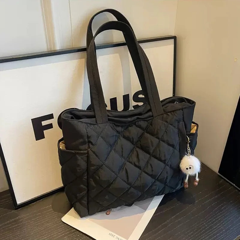 Women's Quilted Nylon Tote Bag