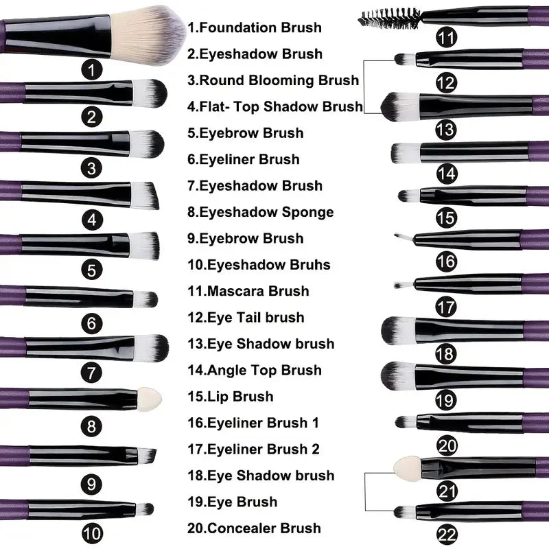 20PCS Makeup Brushes Set Eye Makeup Smudge Undercover Eyeliner Blade Eye Detail Soft Bristle Eyeshadow Brushes Beauty Tool
