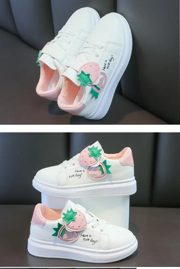 Girls' Casual Sneakers with Hook-and-Loop Closure
