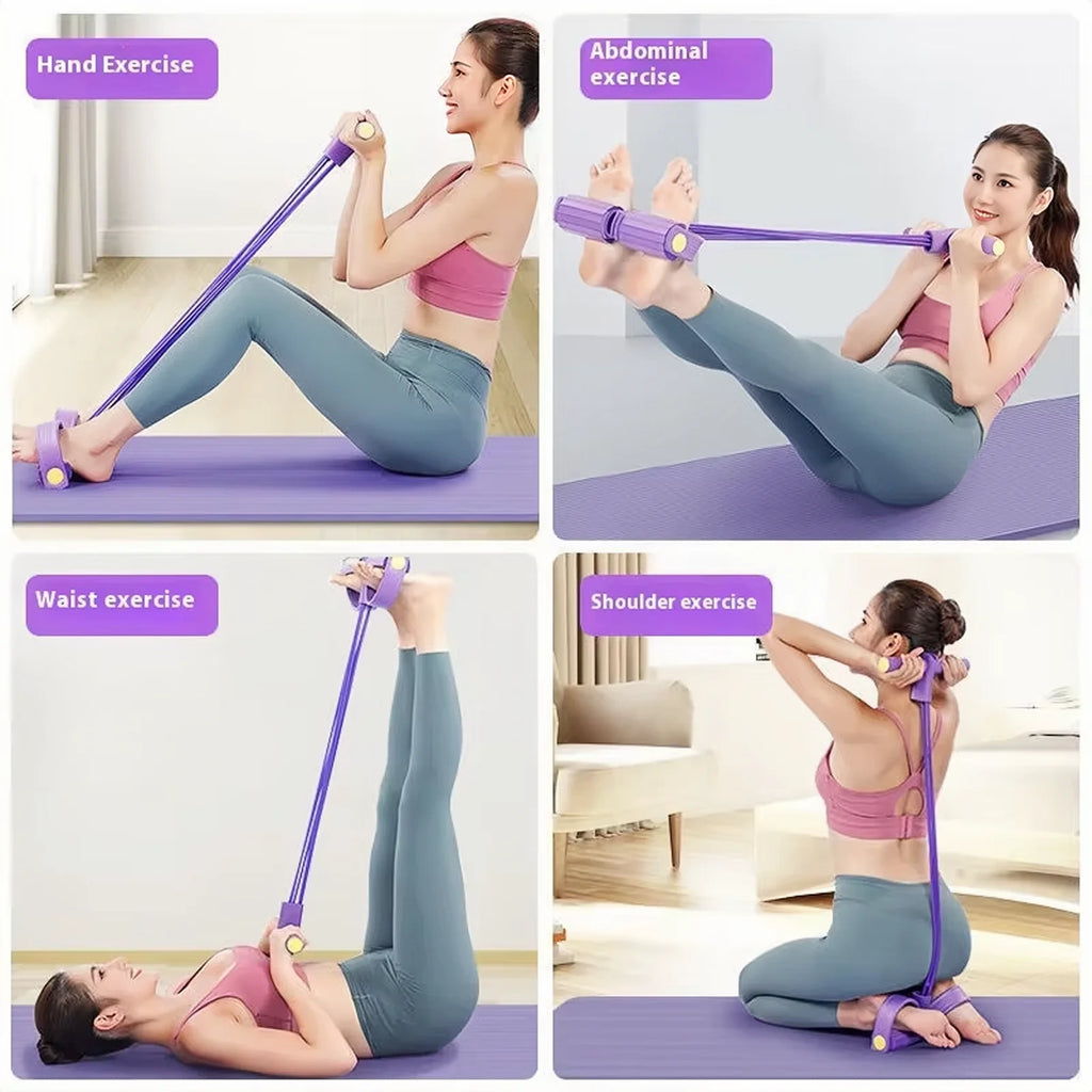 Resistance Tube Workout Set with Foot Pedal, 4, 6, or 8 Tubes