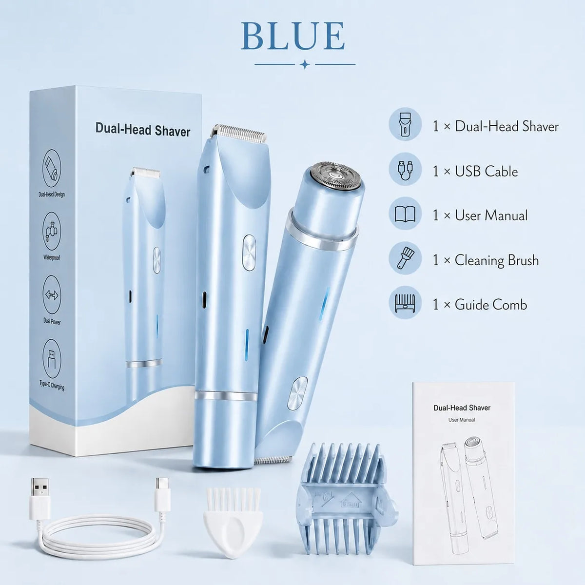 Rechargeable Double-Head Bikini Trimmer for Women