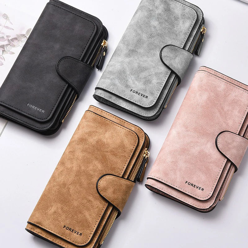 Women's Butterfly Long-Zip PU Wallet