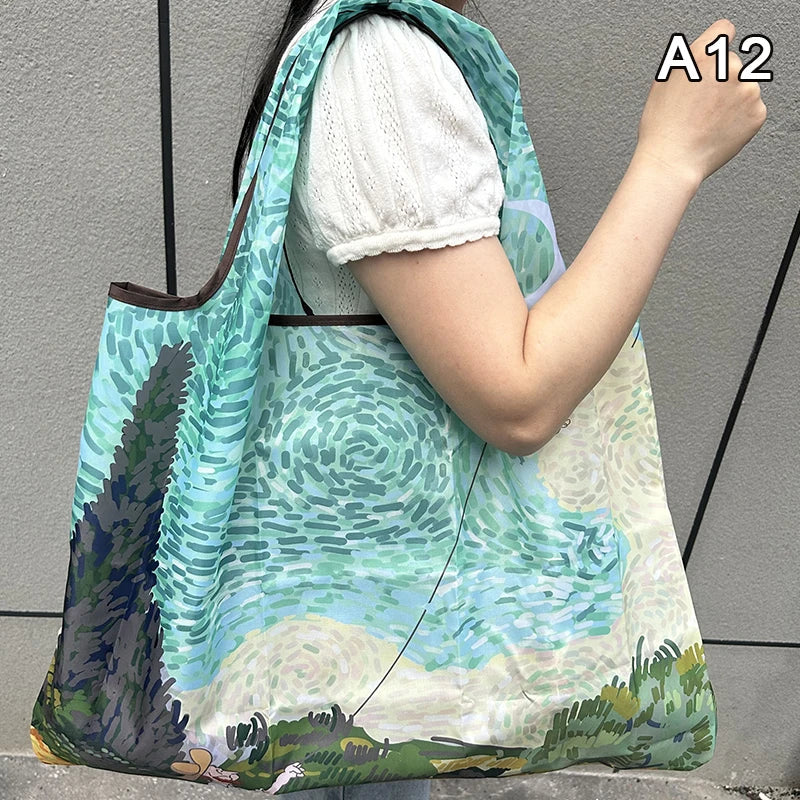Foldable Nylon Reusable Shopping Tote Bag